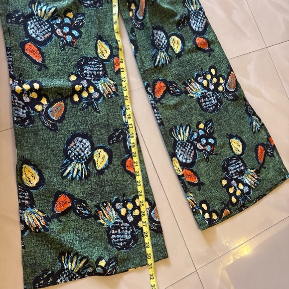 Floral Wide Leg Pants - Green and Multicolor - Picture 7 of 14